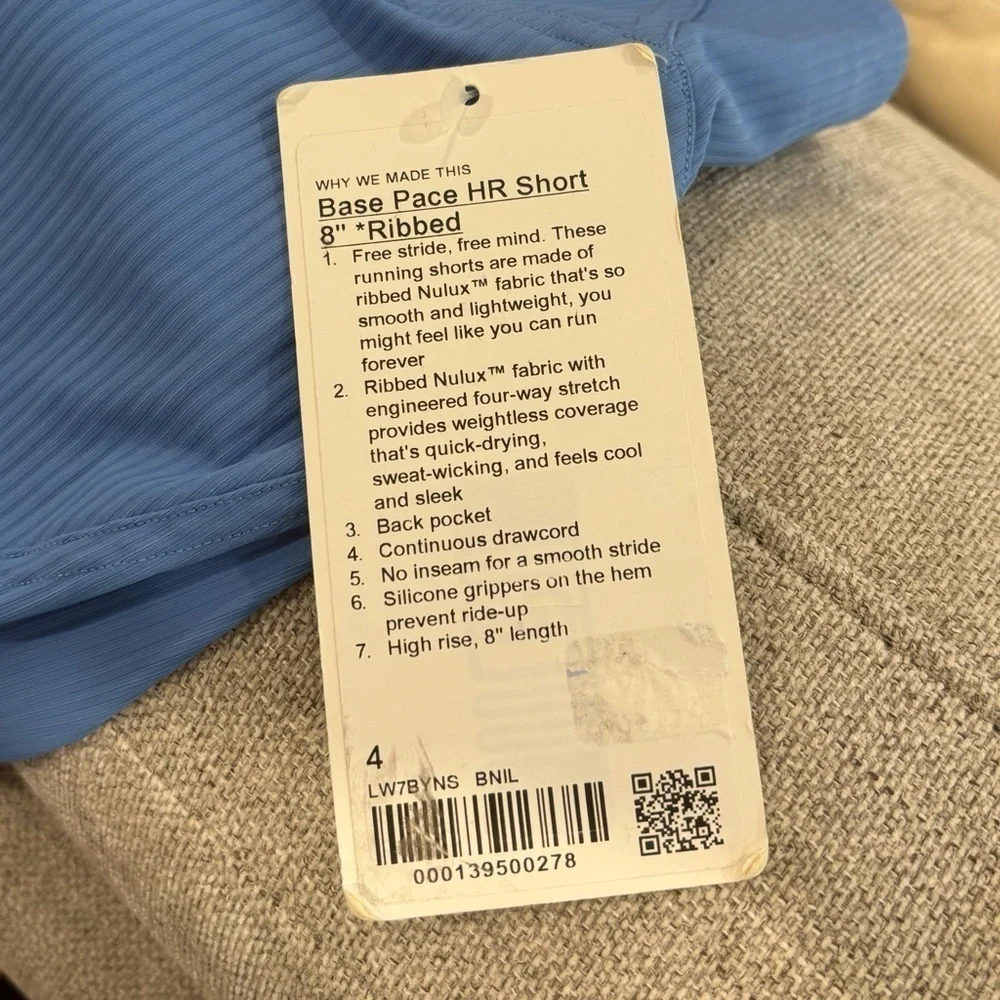 NWT Lululemon Base Pace High Rise Shorts 8